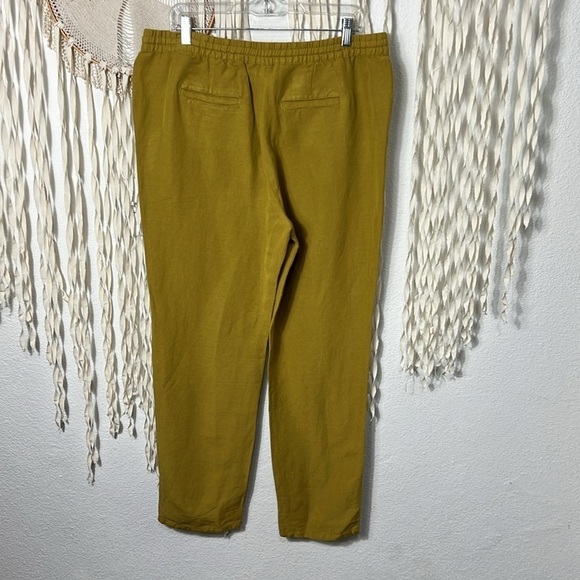 J. Jill Chartreuse Linen Pant Size M - Picture 6 of 10